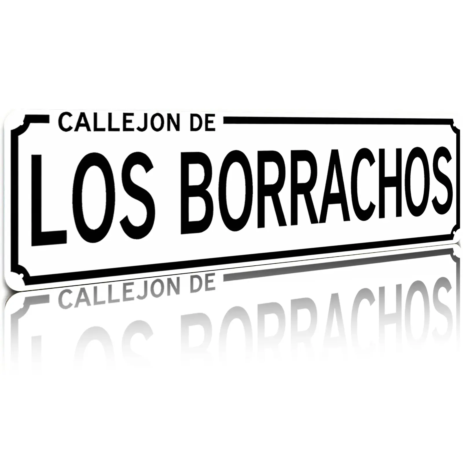 Funny CALLEJON DE LOS BORRACHOS (Drunkards Alley) Spanish Aluminium Sign, 16x4 in American Retro Home Sign - Beer-Themed Home Decor for Man Cave, Pub - Novelty Gift for Beer Lovers, American Retro Home Signs