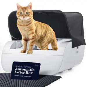 Smart Cat Litter Box Cat Litter Box Wide Opening,Easy Access Step for Senior Cats