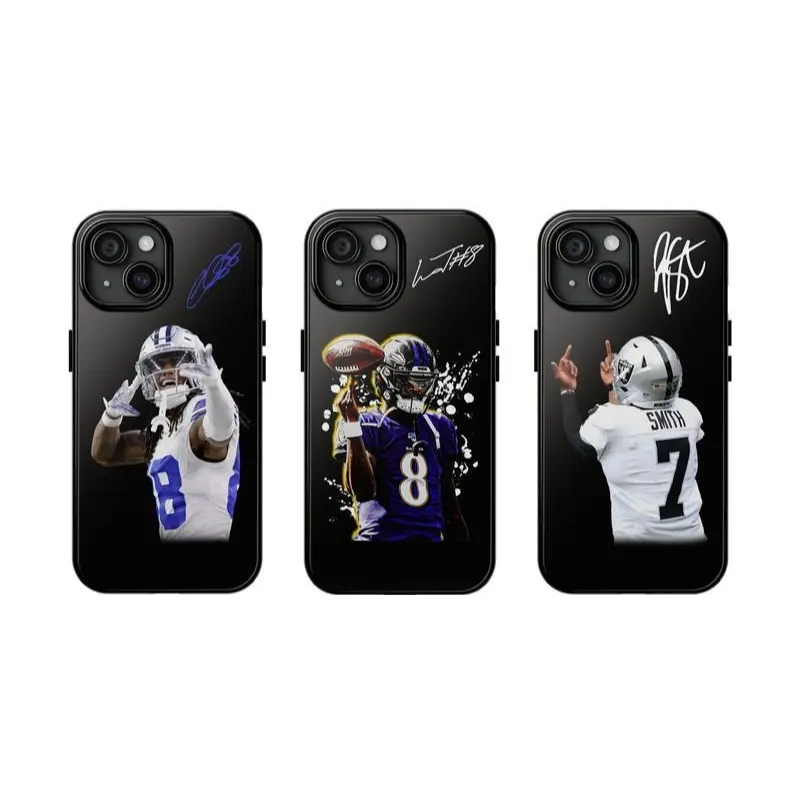 Custom Football Players Phone Case, Football Fans 2025 Phone Cover, Football Phone Case Suitable for iPhone 17/16/15/14/13/12/11 Pro Max/Plus and  Samsung Galaxy S23FE/22/23/24/25