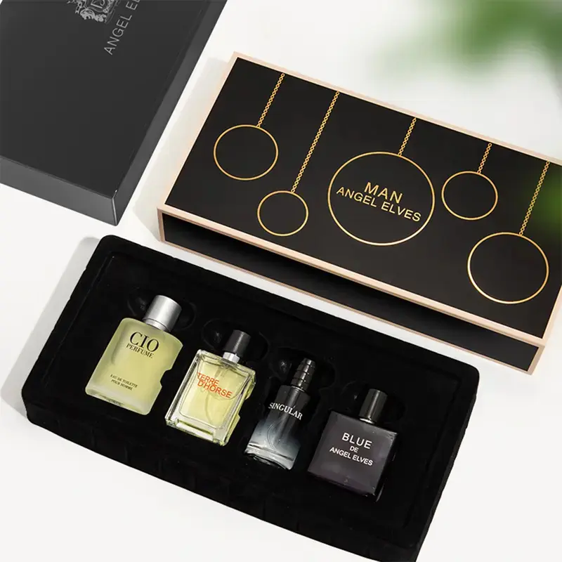 ANGEL ELVES 4-Piece Men's Cologne Set | Vanilla & Patchouli | 120ml Total | Travel-Friendly Long-Lasting | Daily Wear & Dates | colognes, perfumes para hombres, perfume for men different flavor