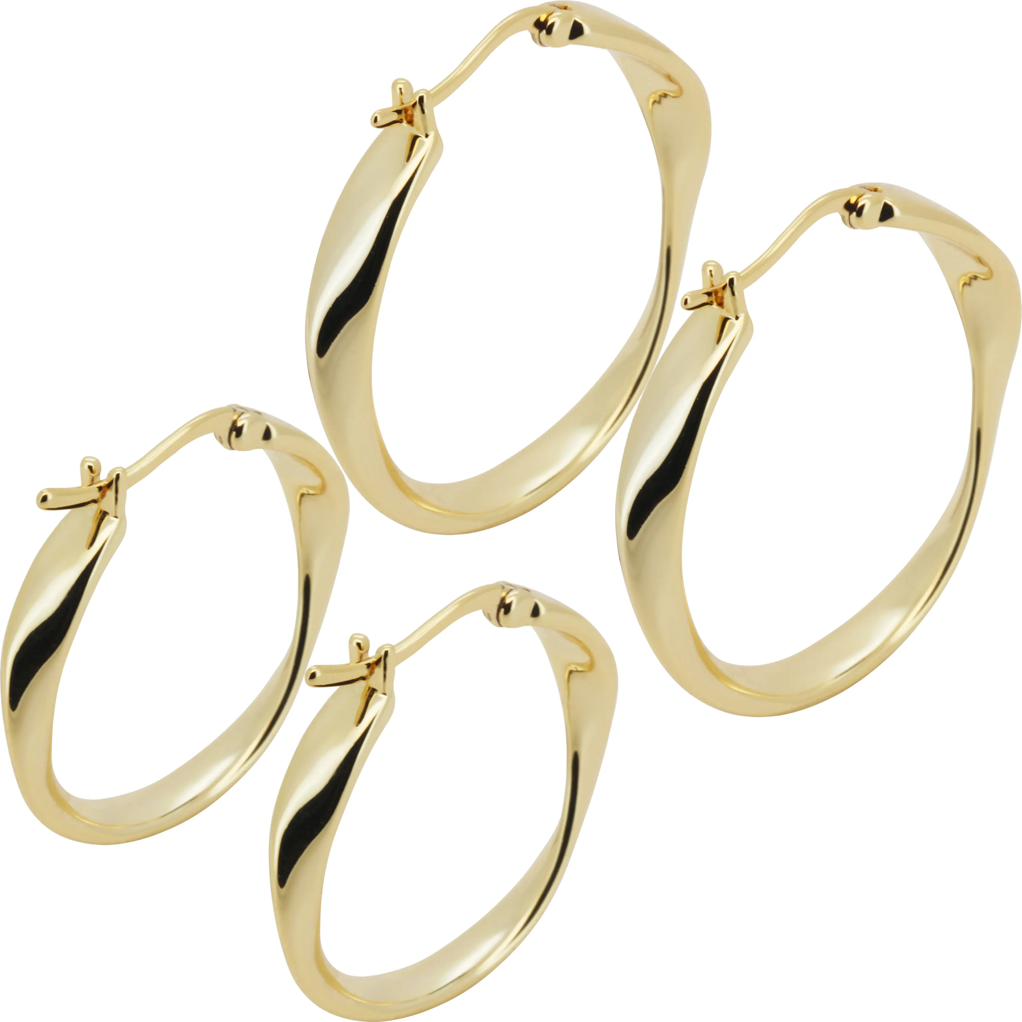 14k Yellow Gold Filled 3/4mm x 25/30mm Twisted Hoop Earrings