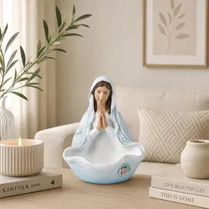 Virgin Mary Decorative Figurine Display Bowl - Bookshelf, Console Table Home Jewelry Organizer