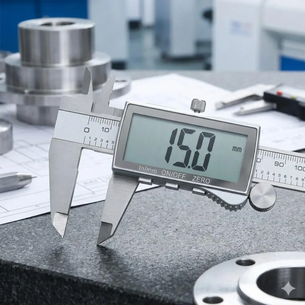 Digital Caliper 0-150mm High Precision ABS Plastic Electronic Vernier Caliper with LCD Display, Auto On/Off Calibration, Inch/Metric Switch for DIY Crafts, Workshop & Home Use