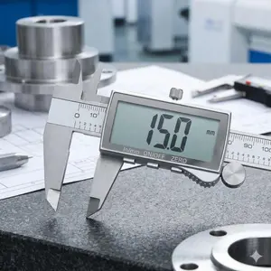 Digital Caliper 0-150mm High Precision ABS Plastic Electronic Vernier Caliper with LCD Display, Auto On/Off Calibration, Inch/Metric Switch for DIY Crafts, Workshop & Home Use