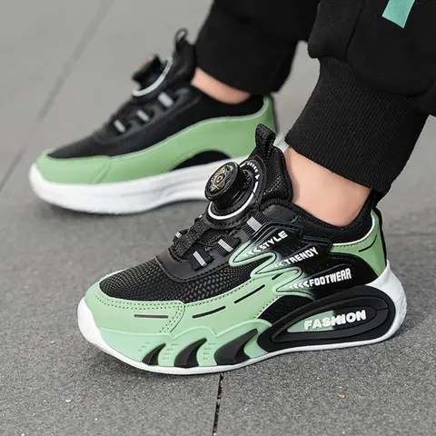 Low-Top Sports Shoes, PU Leather Casual Running Sneakers, Anti-Slip Breathable Comfortable for Boys & Girls, Breathable EVA Shoes