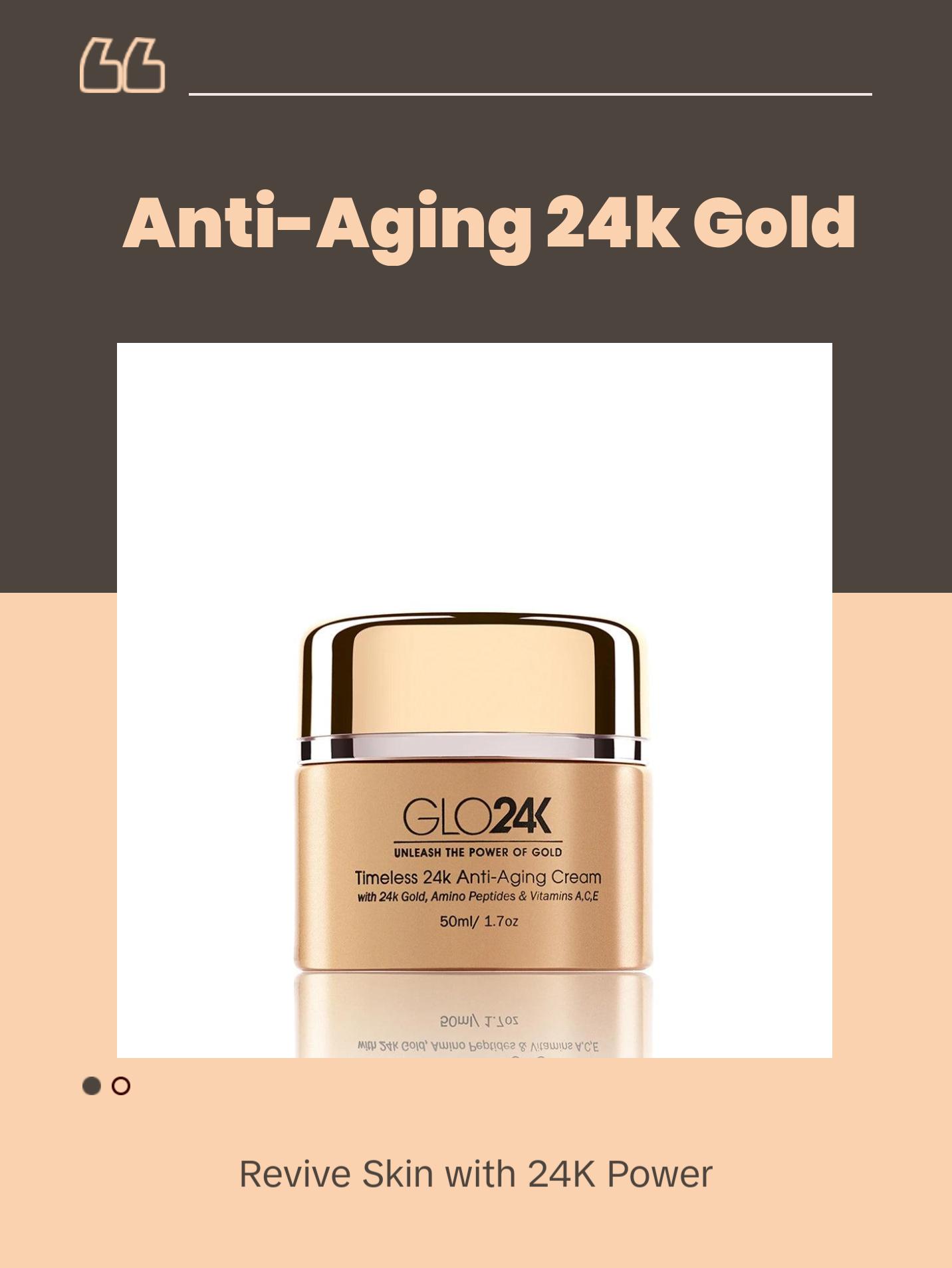 GLO24K Timeless 24K Anti-Aging Cream - Moisturizing Cream with 24K Gold, Alpha-Peptidins & Vitamins for Radiant Skin and Skin Repair