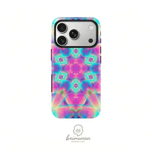 1PC Psychedelic Holographic Trippy Pattern Phone Case， Heavy Duty Shockproof 2in1 Protective Case for iPhone17 16 15 14 13 12 Pro Max， Samsung Galaxy S26 S25 S24 S23 S22 Ultra Series Gift Minimalist Fashion Shell