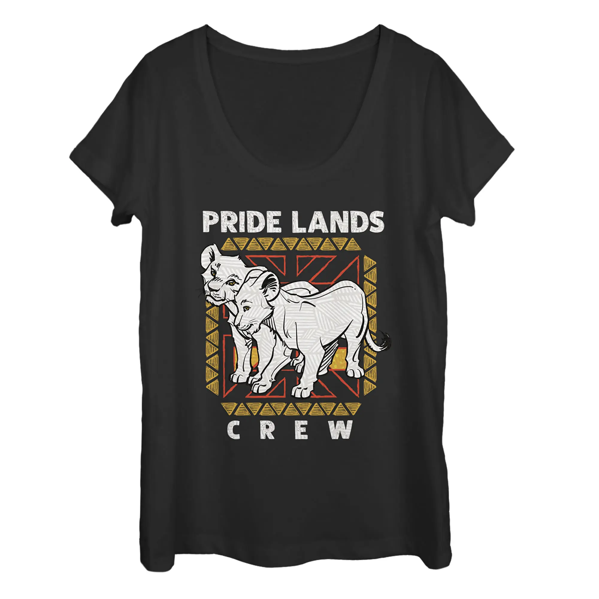 Women's Lion King Simba & Nala Pride Lands Crew Scoop Neck
