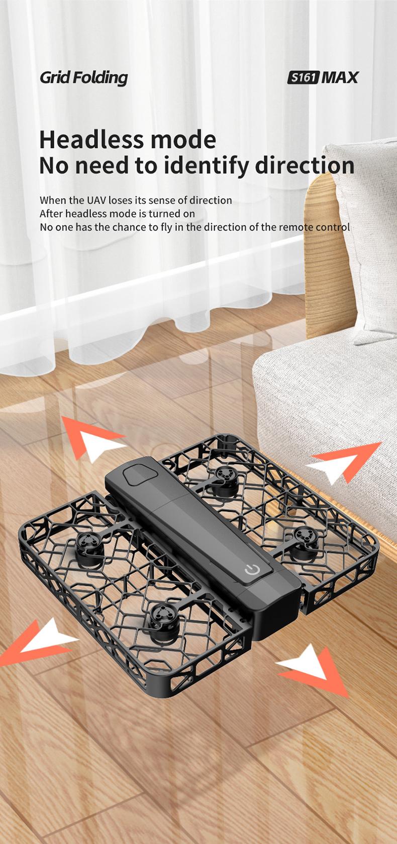 Folding Selfie Drone with HD Camera Gesture Control & Auto Follow Me Quadcopter for Adults Gesture Control, Waypoint Flight, Stunt Mode, 360° Protection, One-Key Operation foldable optical flow positioning obstacle avoidance