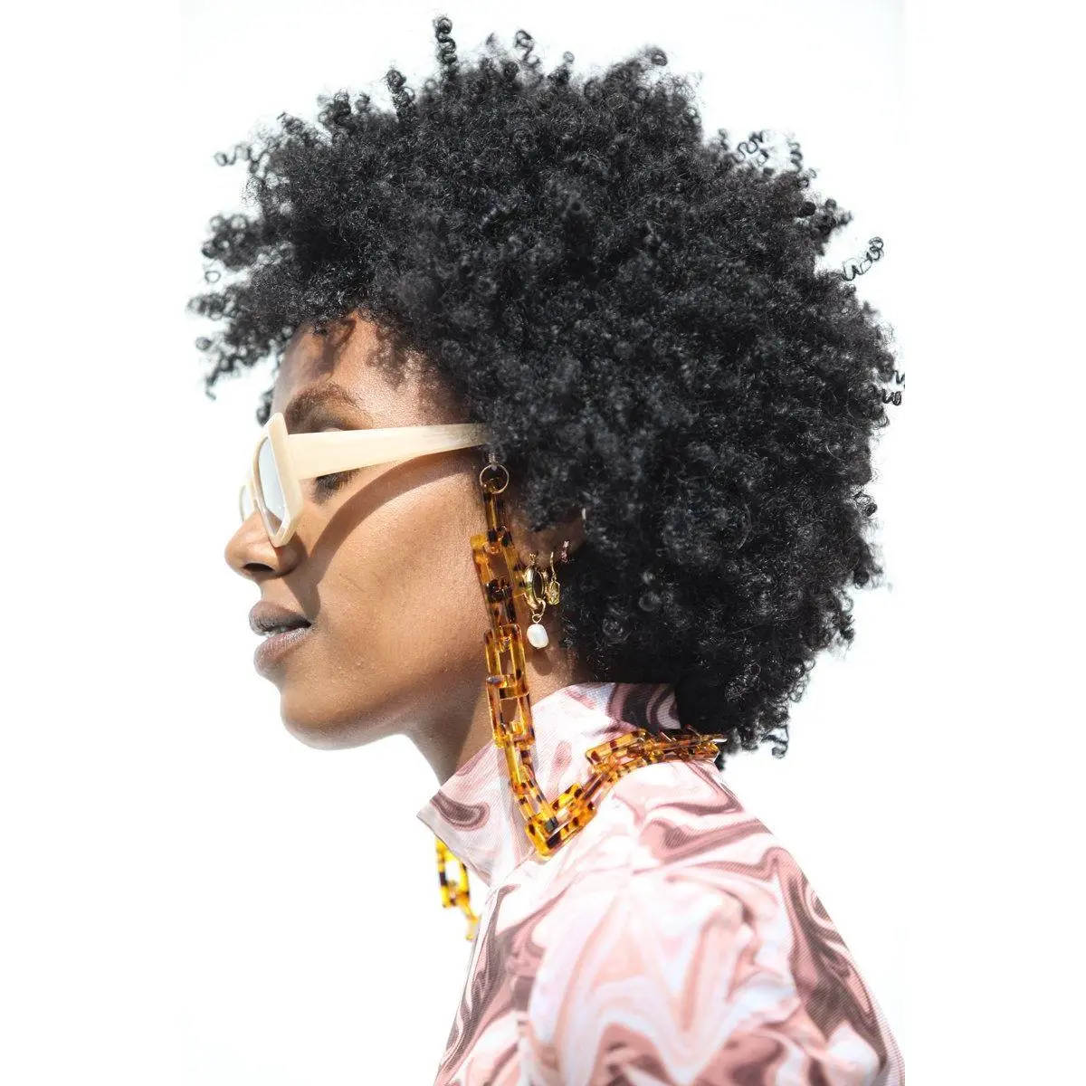 Flat Square Acrylic Chain Link Sunglass Chain