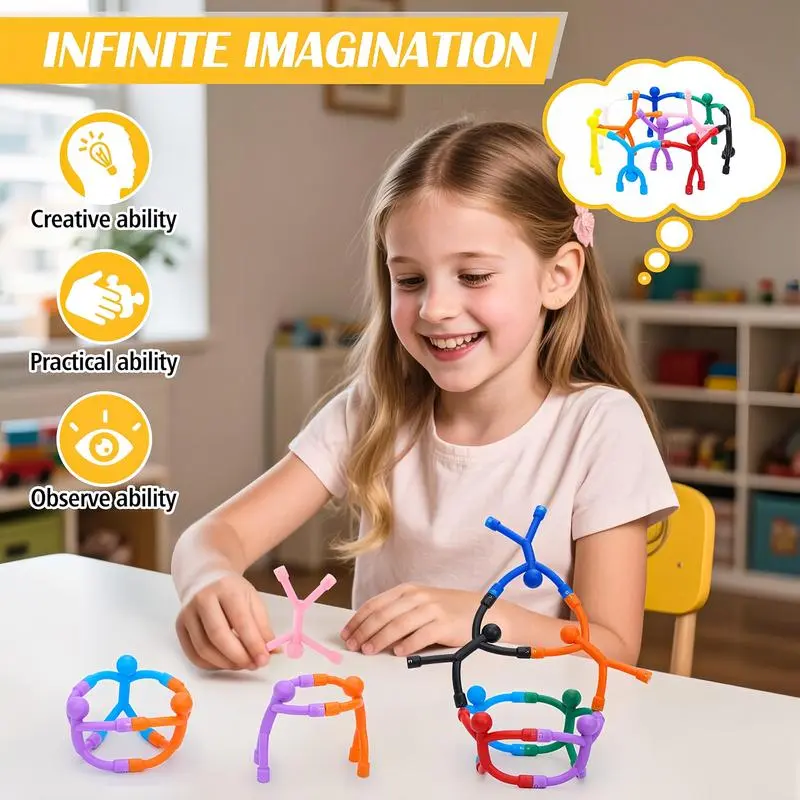 EFFUN Magnetic Fidget Toys - 10-Pack Bright Solid Colors BPA-Free Sensory Building Fridge Kids Toys, Anxiety Fidgets, Relaxation, Mini Gifts, Sensory Products, Birthday Party Favors