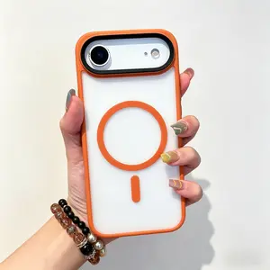 Frosted Matte MagSafe iPhone Case, Skin-Friendly Anti-Scratch Shockproof Protective Cover, Semi-Transparent Anti-Fingerprint Bumper shockproof protective case Damatek