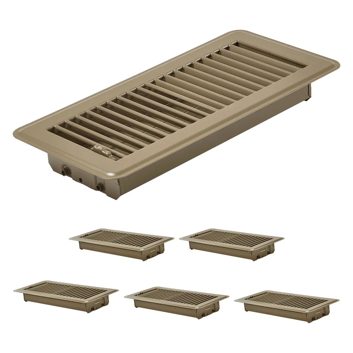 【Summerfinds】VEVOR 4 x 10 Inch Floor Registers,6-Pack Vent GrillesHVAC Heavy-Duty Walkable Iron Floor VentsEasily Adjustable Rust-Proof Air Vents Deflector with Metal DamperIdeal for Home & OfficeBrown, Floor Cleaning