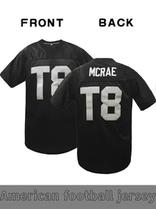 McRae T8 Retro Football Jersey Embroidered American Retro Rugby Robe, Black Soul Robe T8 Concert Inspiration, Fashionable Sportswear, Fan Must Have, Comfortable and Durable, Ideal Gift, Men's and Women's Version,