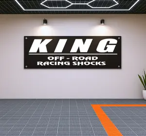 KING Off-Road Shocks Flag Banner – 71x24 Garage Wall Decor for Truck Lovers, Father's Day or Birthday Gift