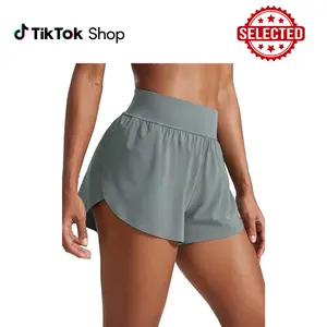 C.R.Z YOGA High Waisted Running Shorts 3" for Women Lightweight Athletic Gym Shorts with Mesh Liner High Split for Workout Track Yoga Comfortable Breathable