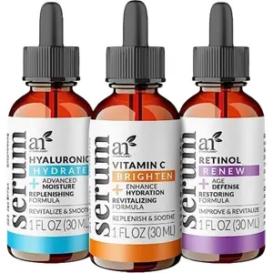 Artnaturals Anti-Aging-Set with Vitamin-C Retinol and Hyaluronic-Acid Serum for Anti Wrinkle and Dark Circle Remover – All Natural and Moisturizing