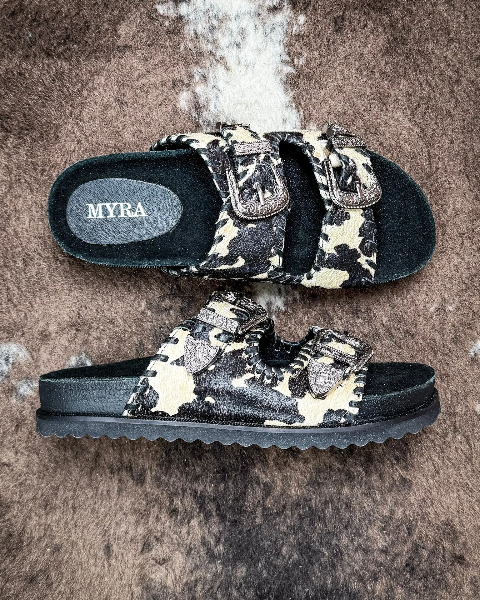 Myra Bag Women's Western Hand-Tooled Leather Cowhide Sandals - Soft, Stylish Shoe for Casual Wear