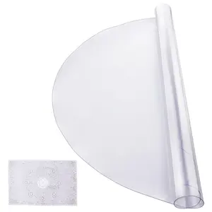 VEVOR Plastic Table Cover, 48 x 48 Inch 2.0 mm Thick Clear Table Protector, Round PVC Desk Mat, Waterproof & Easy Cleaning Desk Pad Tablecloth, for Office Dresser Dining Room Table Night Stand