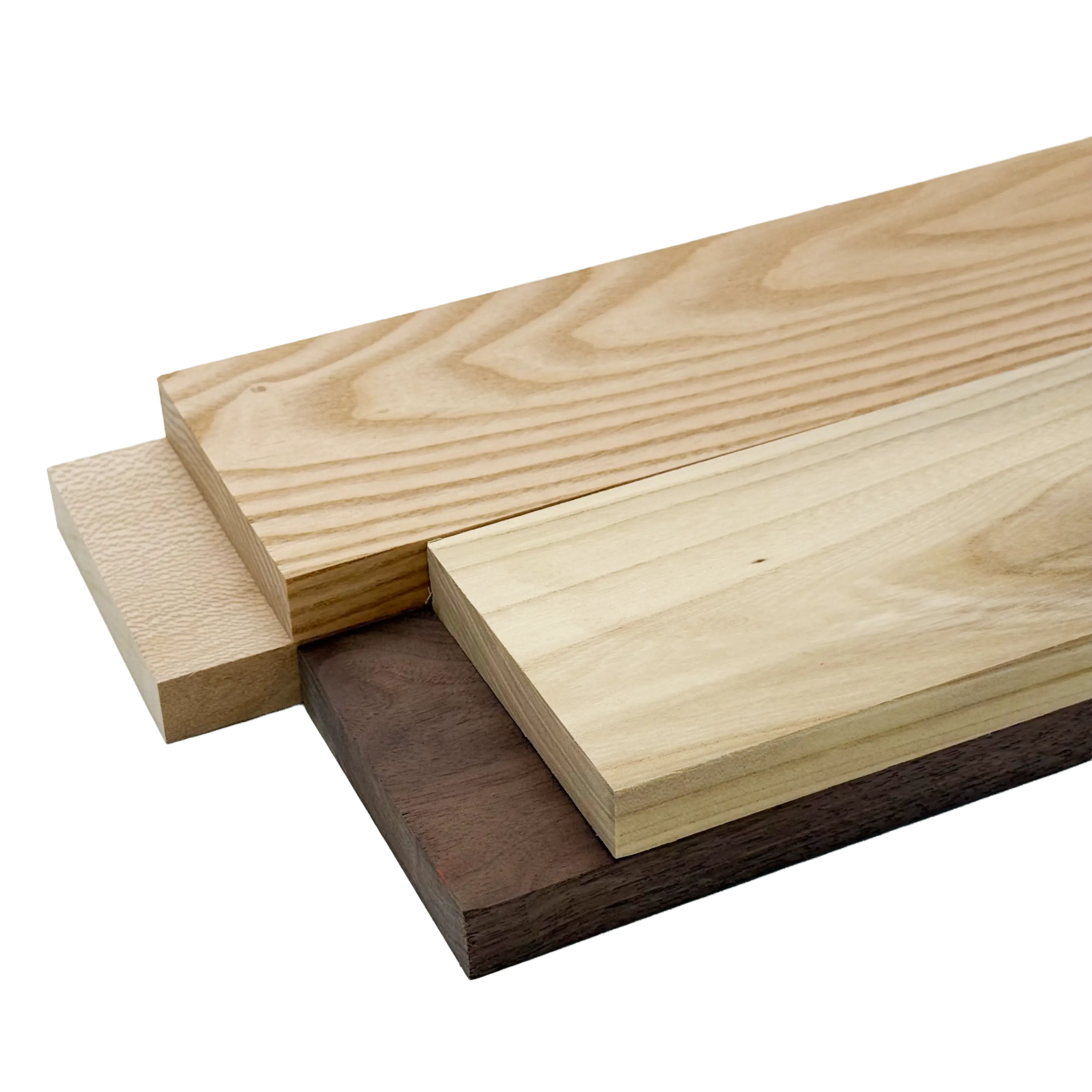 Domestic Exotic Variety Pack - Walnut, Coffeenut, Grey Elm, Quarter Sawn Sycamore - 3/4" x 4" (4 Pcs)