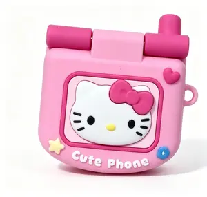 Viral TikTok Sanrio Hello Kitty Flip‑Top Apple Earphone Case with Mirror Kawaii Protective Cover for AirPods
