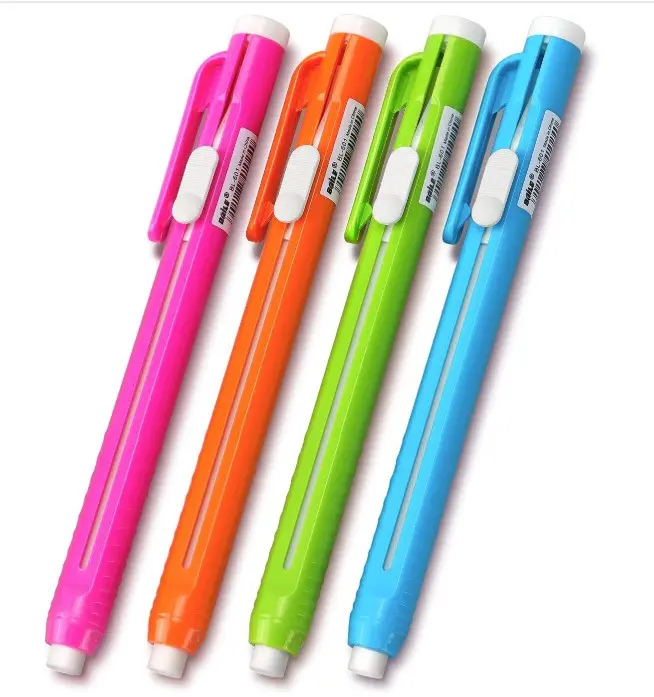 Retractable Mechanical Eraser Pen, Pen-Style Erasers, 4 Pack