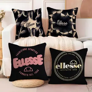 Luxury E-Ellesse Cushion Cover Soft Short Plush Fabric Double-Sided Print | Breathable Pillow Cover for Sofa Couch Bed | Skin-Friendly, Washable, Invisible Zipper, Anti-Dust Mite, Durable Material | Warm Winter Home Decor Gift