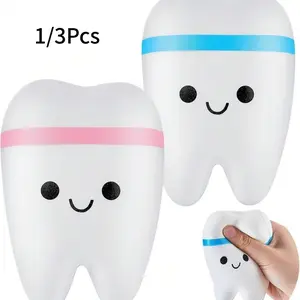 1/3 Pack Teeth Stress Relief Toys, Dough Ball Squeeze Toy, Giant Elastic False Teeth, Anxiety Relief, Dental Assistant Gift, Party Favor, Desk Decor