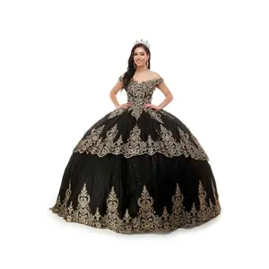 72022-X Quinceañera Gown – Charro Lace Glitter Tulle