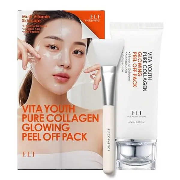 ELT Collagen Peel Off Face Mask Pack (60 ml / 2.02 fl.oz | Korean Wrapping Peel-Off Mask with Silicone Brush