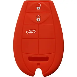 Silicone keyless entry remote control key fob cover case protector replacement fit for Dodge Challenger charger journey Magnum m3n5wy783x IYZ-C01C (Gules)