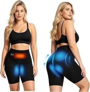 EMS Fitness Shorts, Microcurrent Toning Shorts for Women, High Waist Tummy Control & Butt Lift, 8 Modes, 30 Levels, 3 Heat Settings