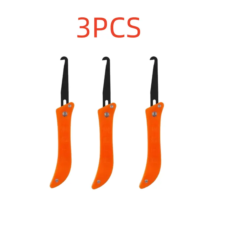 3PCS Plastic Handle Hooking Knife - Construction Tool with Light Plastic Body, Durable Non-Slip Grip, Sharp Precision Hook for Grout Cleaning, Caulk Removal, Home Improvement & Contractor Use, Plastic Body Keeps Weight Light