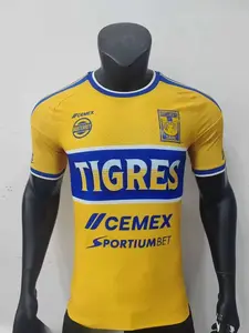 Tigres 26-27 Home Soccer Jersey, Breathable Game Day Sports Shirt, Short Sleeve, Quick-Dry Football Shirt, Liga MX Fans Jersey