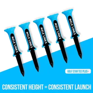 Mele Links Golf Star Tee Plus Anti-Loss Zero Drag Golf Tees 5-Pack Consistent Height Launch