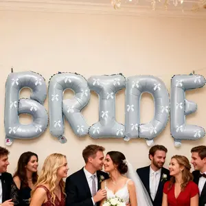 Blue Bride Foil Balloon Set, Engagement Party Decorations, Bachelorette Party Supplies, Bridal Shower Gifts, Wedding Balloon Decoration