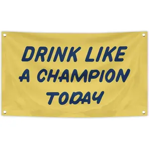 Drink Like A Champion Today Beer Flag Banner 40x60inch Tapestry For College Dorm Room Man Cave Wall Outdoor Indoor Decor