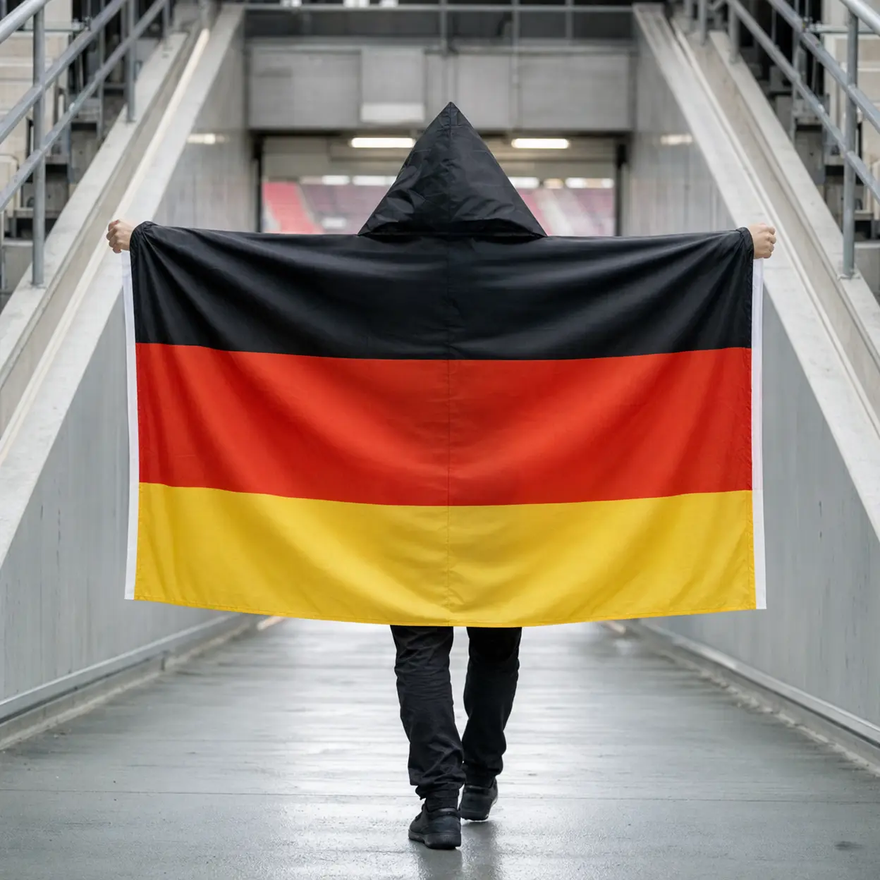 Germany Soccer Fan Flag Cape With Hood | Stadium Wearable Flag | One Size