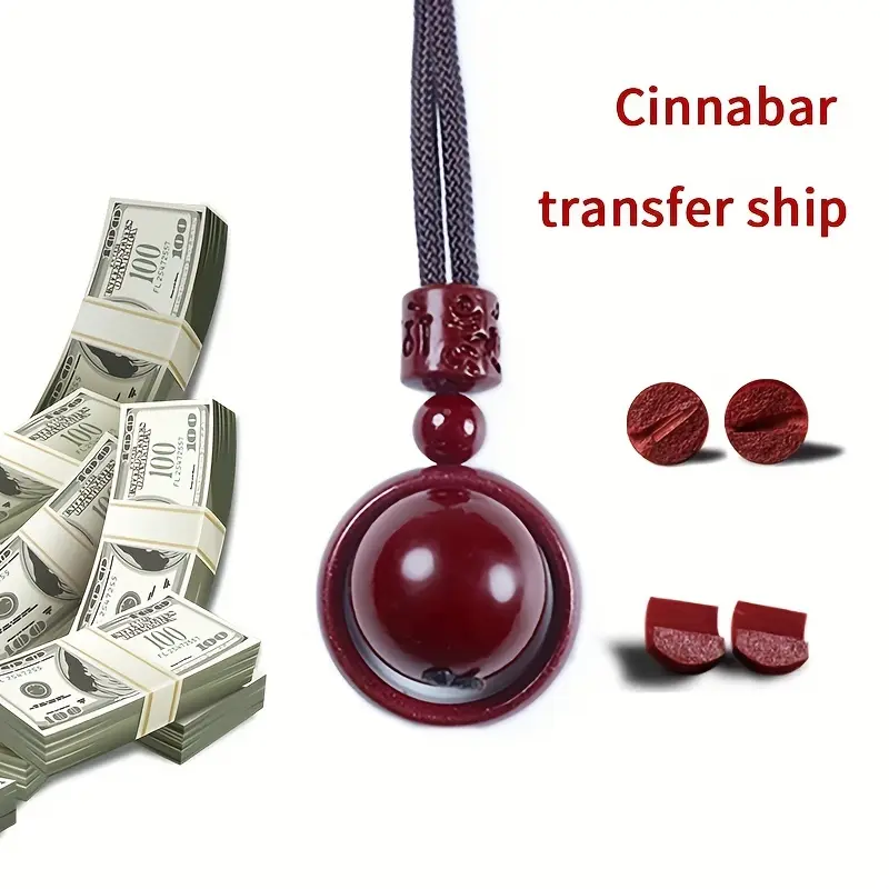 1 piece simple elegant men's pendant necklace, cinnabar luck wheel necklace, attract wealth and good luck necklace
