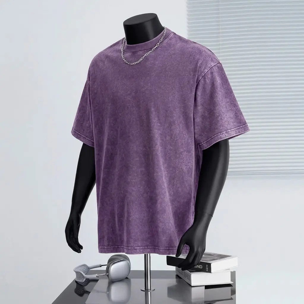 Purple-Acid Wash Tshirt
