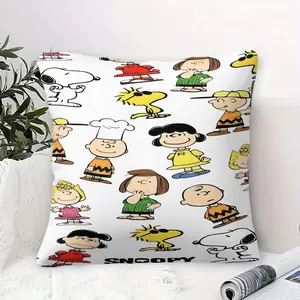 Snoopy Peanuts Gang Throw Pillow, Cute Cartoon Decorative Pillow for Couch, Bed, Sofa & Living Room, Suitable for Kids Teens Adults (Multiple Sizes Available)