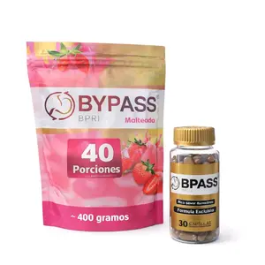 Bpass Bppaass 1 Pack Dietary 30 Capsules 500mg Each and Strawberry Shake Mexico Suplemento Alimenticio Fórmula Exclusiva Healthcare