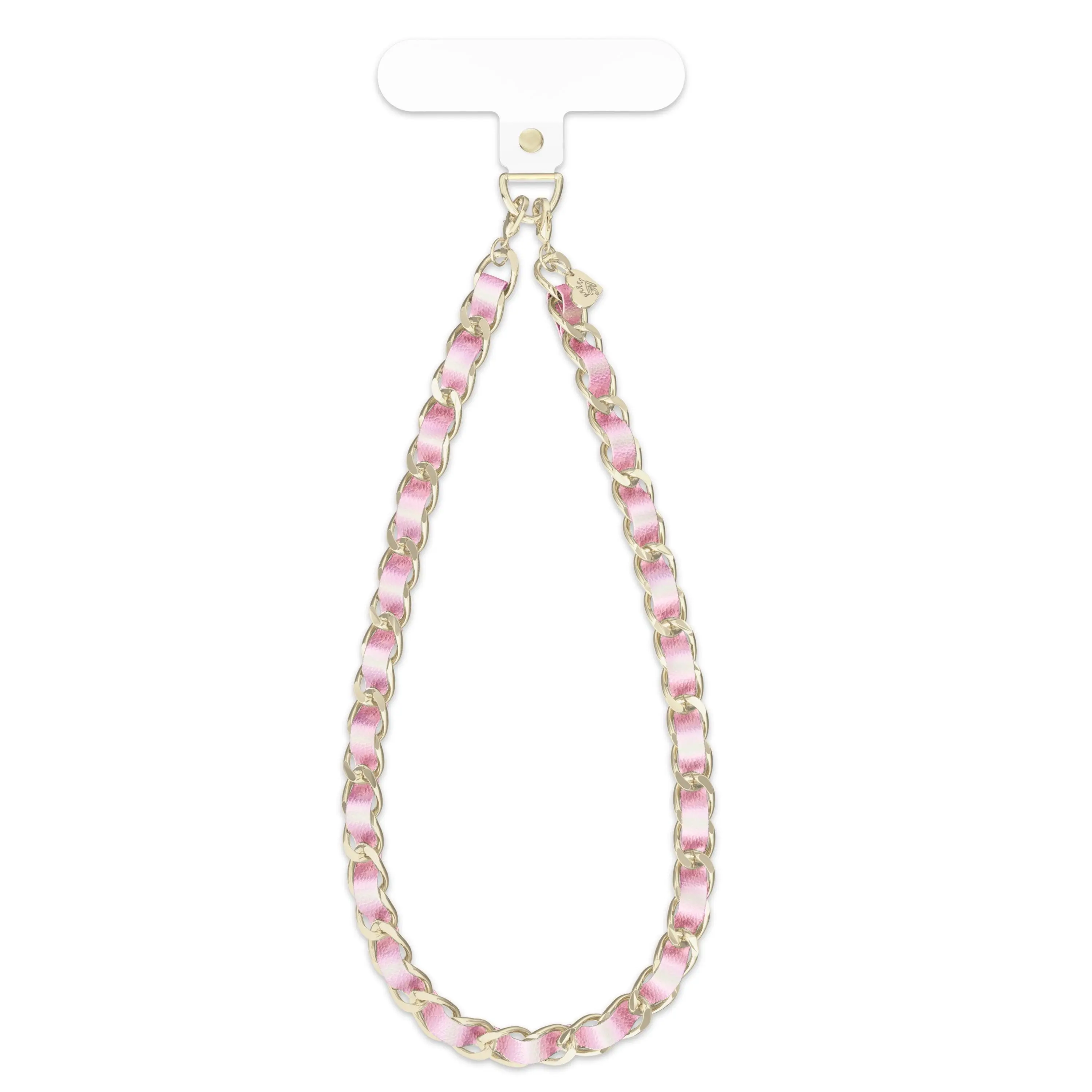 Pink Pearl Leather Chain Phone Charm