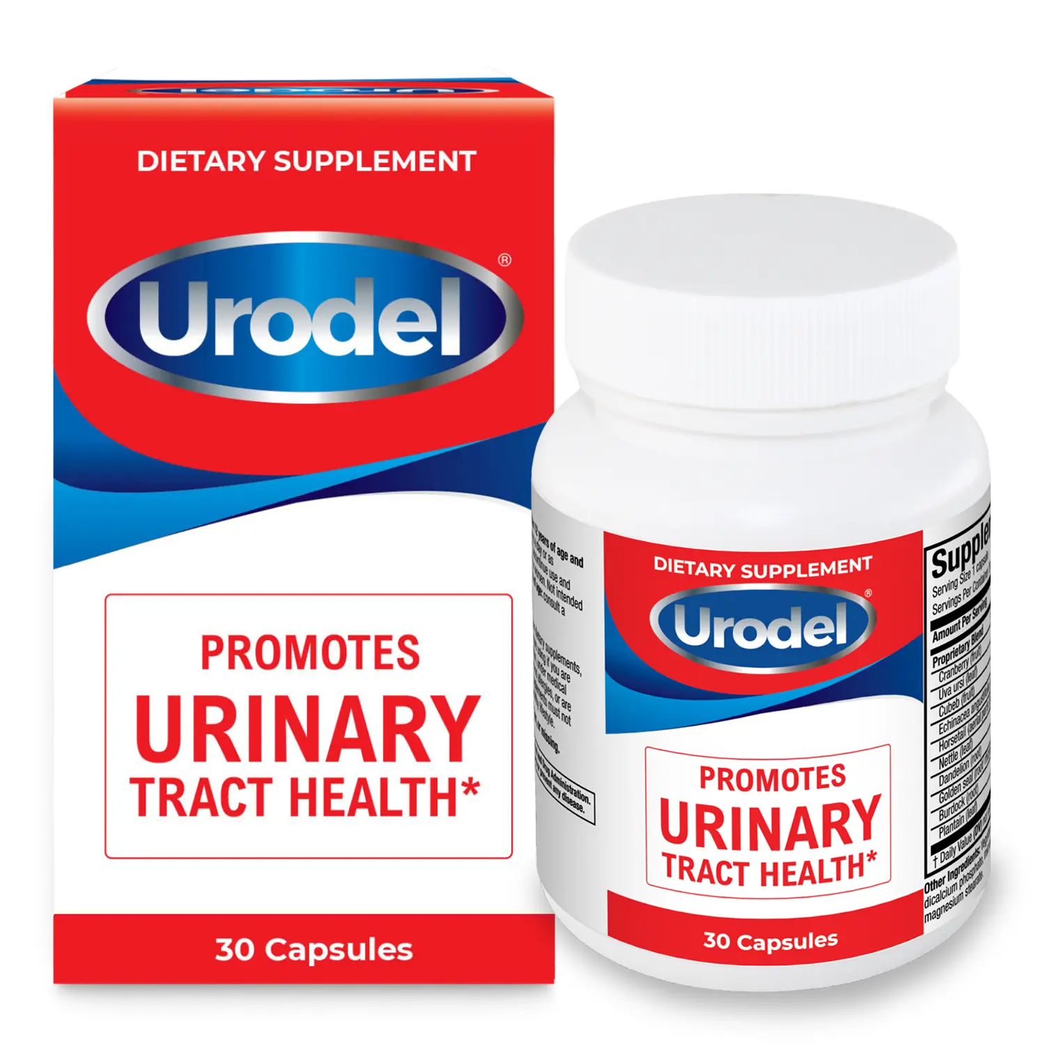 URODEL Urinary Tract Health Support, 30 Caps- UTI and Bladder Support Supplement for Women and Men - Herbal Blend with Uva Ursi, Dandelion and Burdock Root for Urinary Comfort