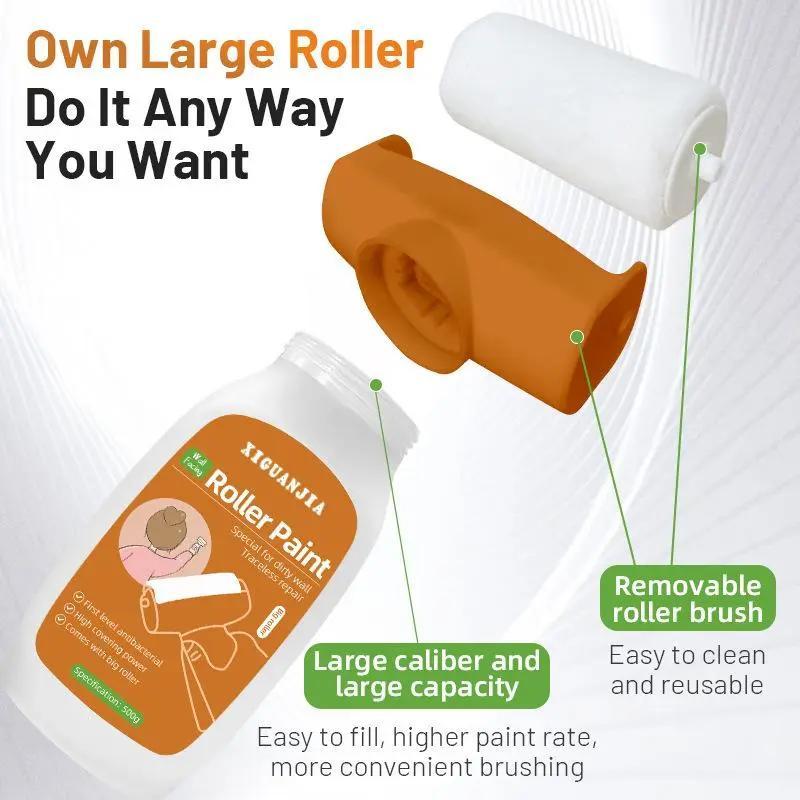 Wall Paint Repair Roller:A wall repair tool designed for roll-on touch-ups.Specifically formulated to treat damp and moldy walls,it effortlessly removes surface stains.Features eco-friendly,water-based paint with no unpleasant odors.