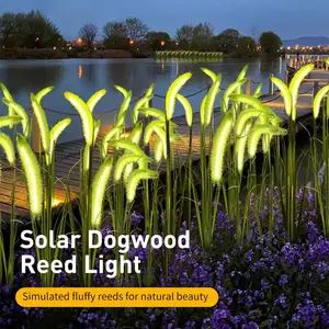2026 New Solar Led Light Outdoor Street Garden Light Waterproof  Dog Tail Grass Fiber Optic Ground Plug Light for Country House
