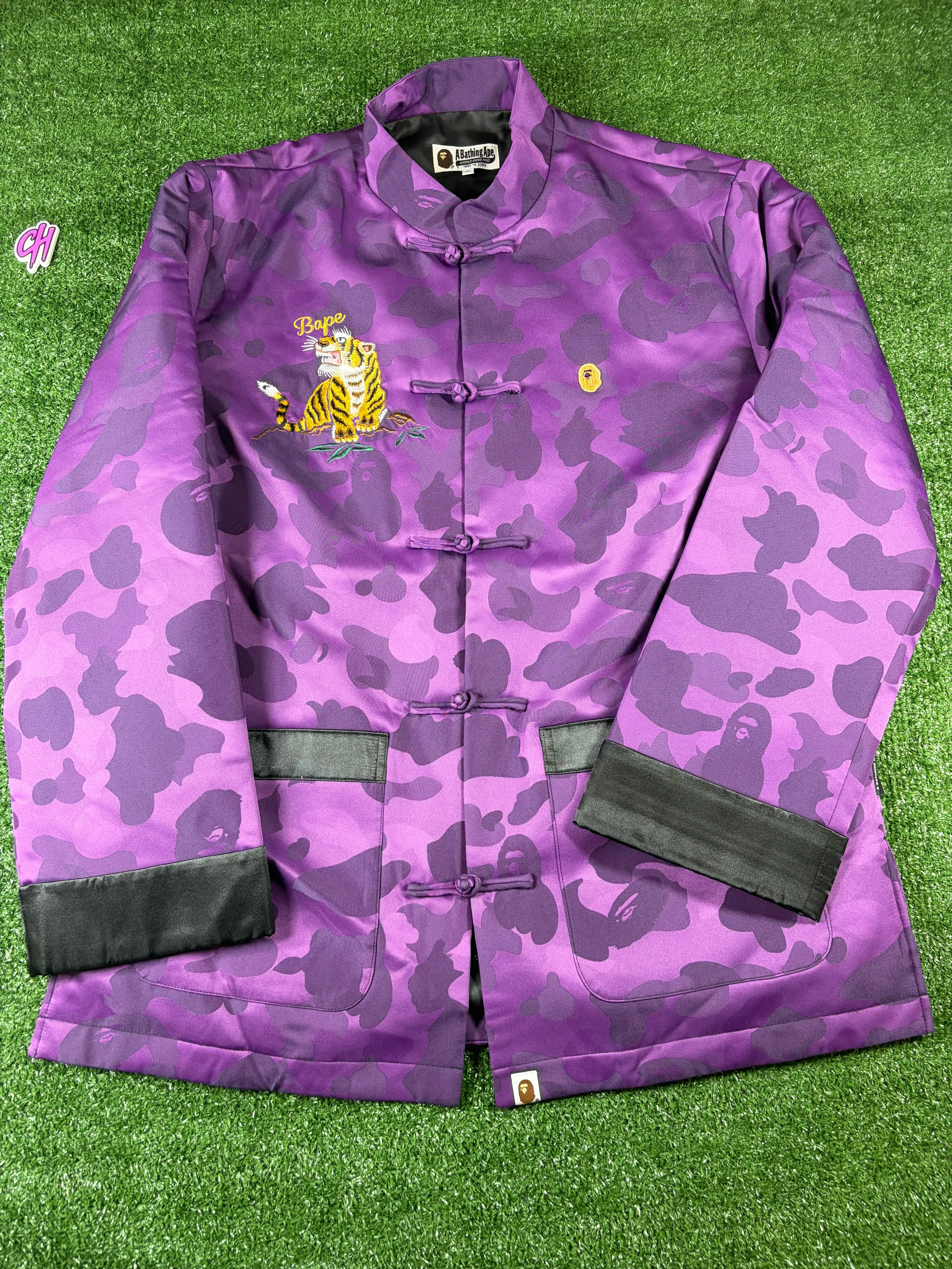 Bape Purple Camo Tiger Padded China Jacket Size Small