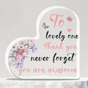 1pc Acrylic Heart-Shaped Love Centerpieces Plaque Ornament, Romantic Tabletop Decoration, Perfect For Couples, Perfect Gifts For Valentine's Day, Birthdays, Anniversaries, Weddings, Thanksgiving - Gifts For Mother's Day, Valentines Day Decorations Pa