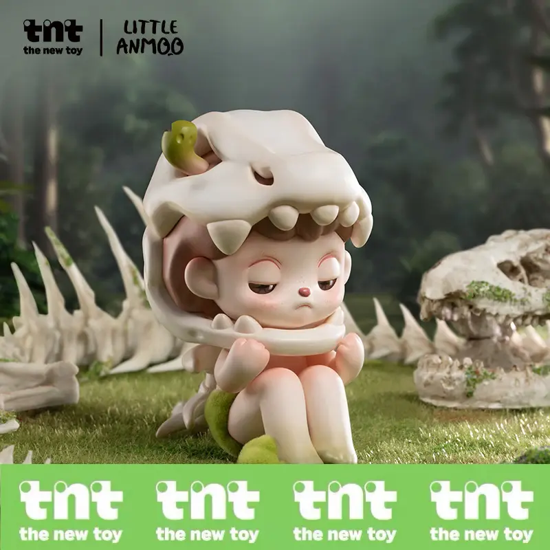 【tntspace】 ANMOO Listen Attentively series | Blind Box figures Adorable Girl in Green Outfit with Flower Toy