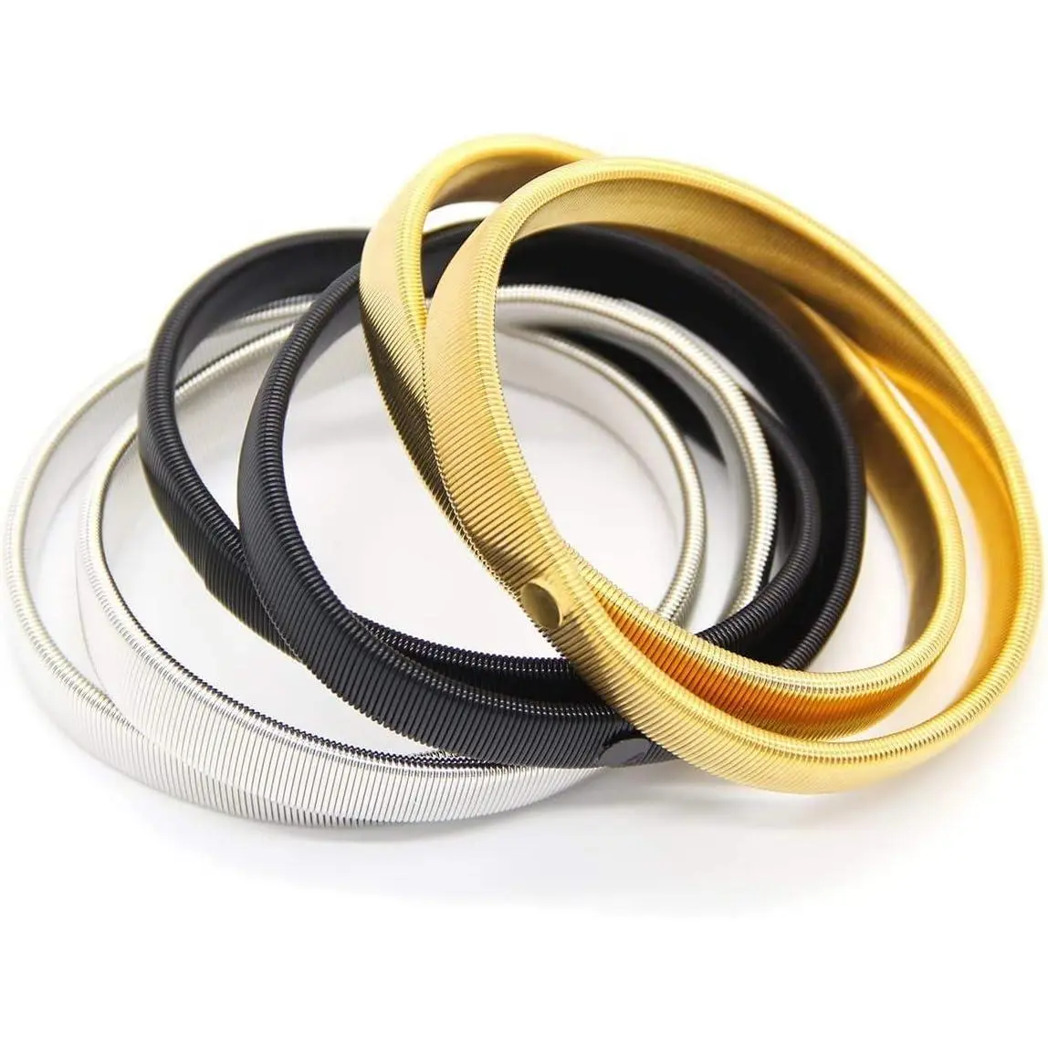 6 count Anti-Slip Elastic Shirt Sleeve Holders Metal Armbands for Band Stretch Garters
